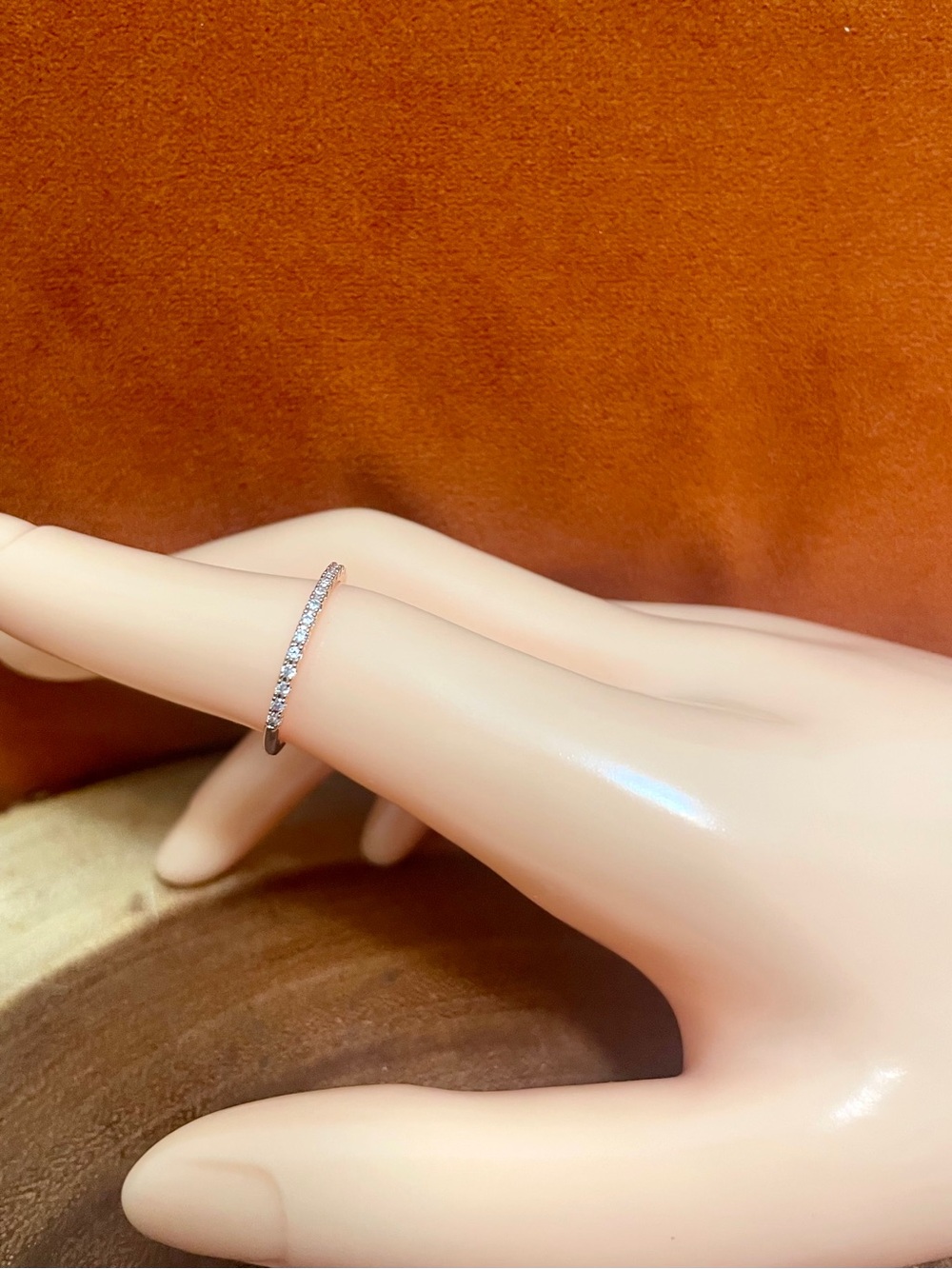 Pave Rose Gold Filled Dainty Stacking Band Ring NWOT